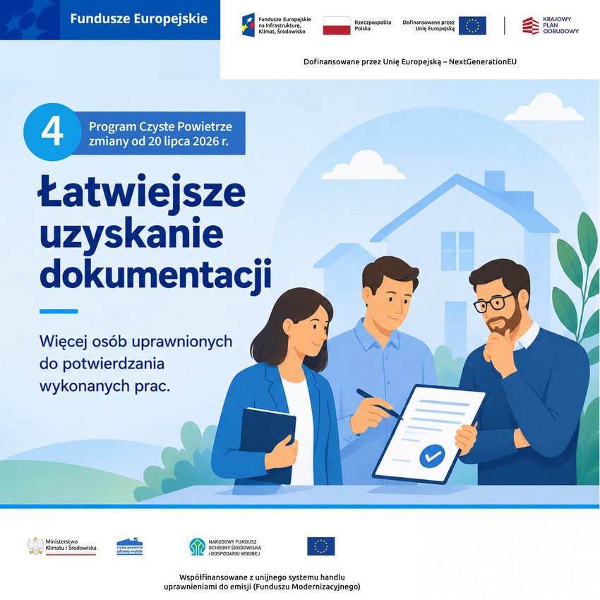 Łatwiejsze uzyskanie dokumentacji. Więcej osób uprawnionych do potwierdzania wykonanych prac.