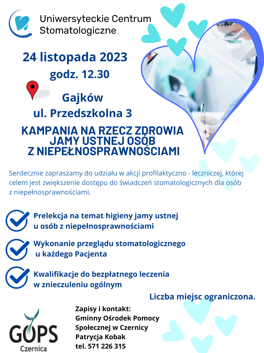 Plakat z informacjami dotyczącymi akcji