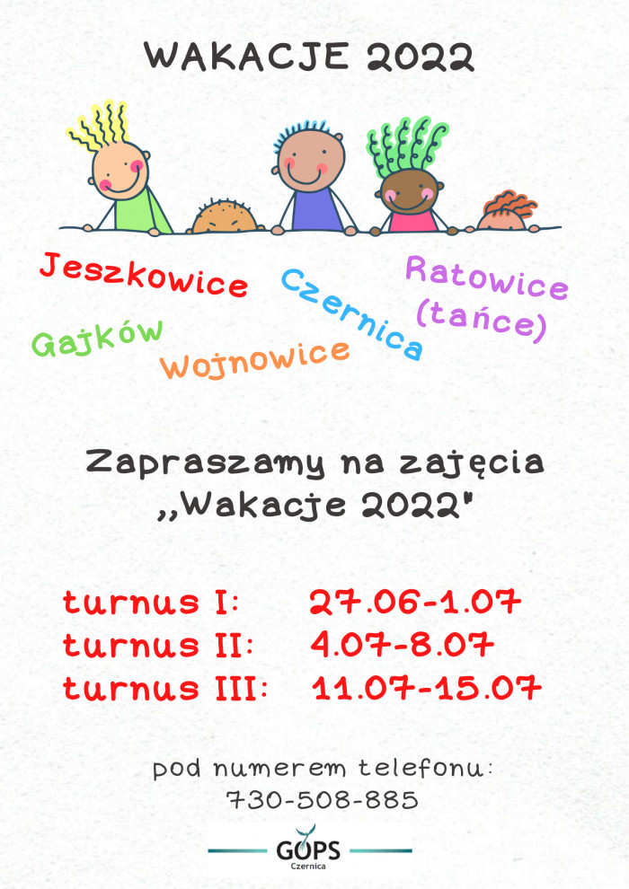 Zajęcia wakacyjne 2022!