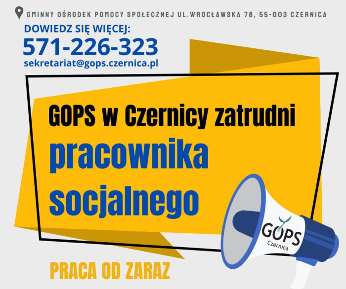 Zatrudnimy pracownika socjalnego