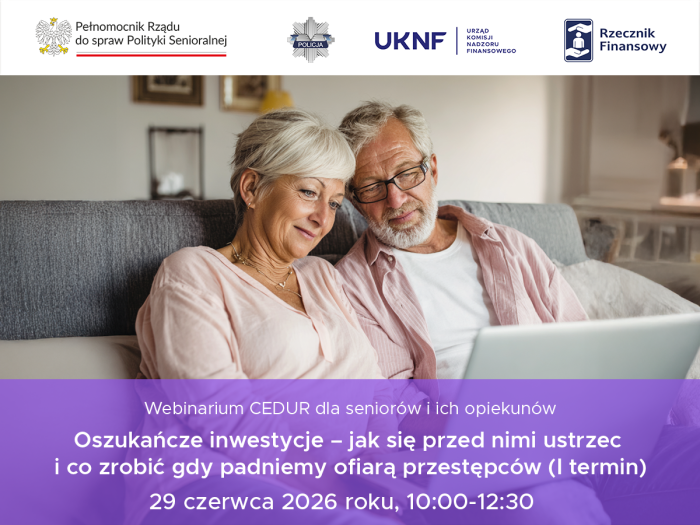 Bezpłatny webinar dla Seniorów i ich Opiekunów